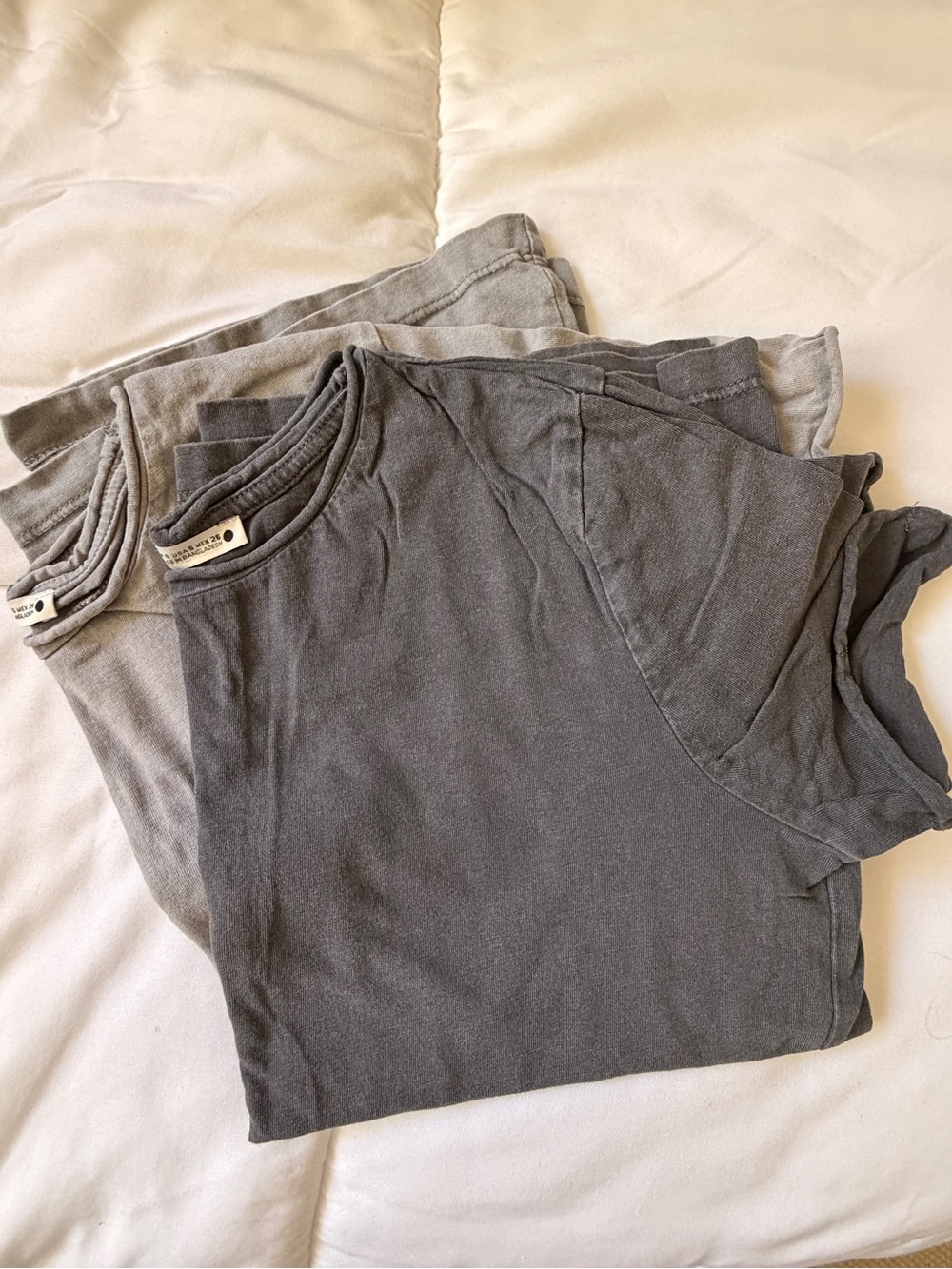 Zara Short Sleeve Tees in Charcoal and Light Gray